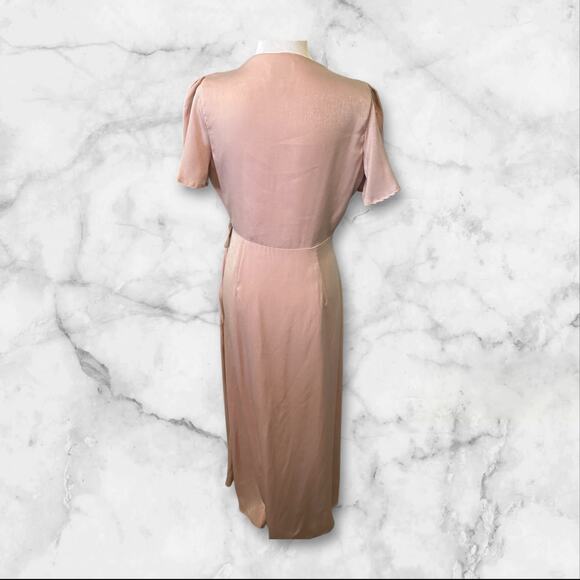 J.O.A. Just One Answer Baby Pink Wrap Dress Open Front w/Short Lining Dress. S - Picture 2 of 12